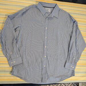 Croft & Barrow blue striped button up shirt XXL